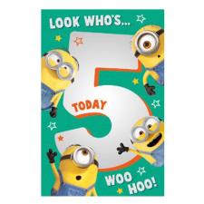 Look Who's 5 Today Minions 5th Birthday Card
