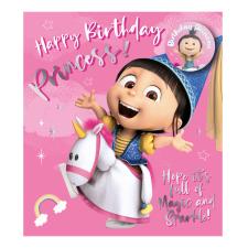 Birthday Princess Minions Birthday Card With Badge