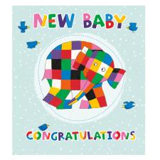 Elmer The Elephant New Baby Card