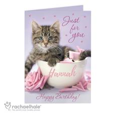 Personalised Rachael Hale Just for You Kitten Card