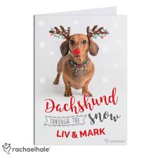 Personalised Rachael Hale Christmas Dachshund Card