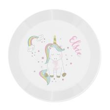 Personalised Baby Unicorn Plastic Plate