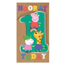 Hooray 1 Today Peppa Pig 1st Birthday Card