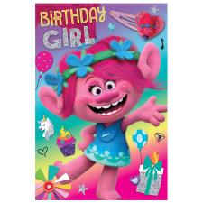 Trolls Birthday Girl Birthday Card With Hair Clip