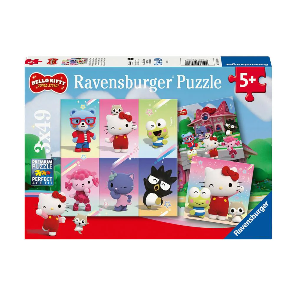 Hello Kitty Super Style 3 x 49pc Jigsaw Puzzles