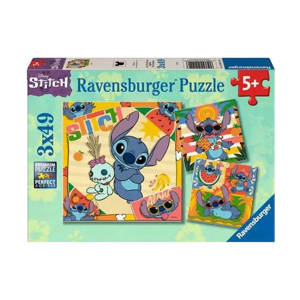 Disney Stitch 3 x 49pc Jigsaw Puzzles