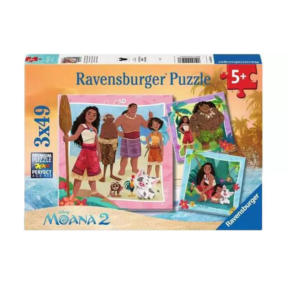 Disney Moana 2 3 x 49pc Jigsaw Puzzles