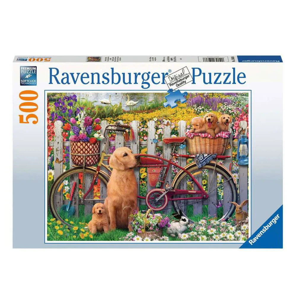 Cute Dogs in the Garden 500pc Jigsaw Puzzle