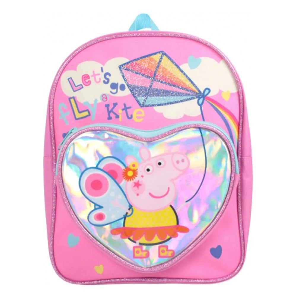 Peppa Pig Junior Backpack with Hologram Heart Pocket