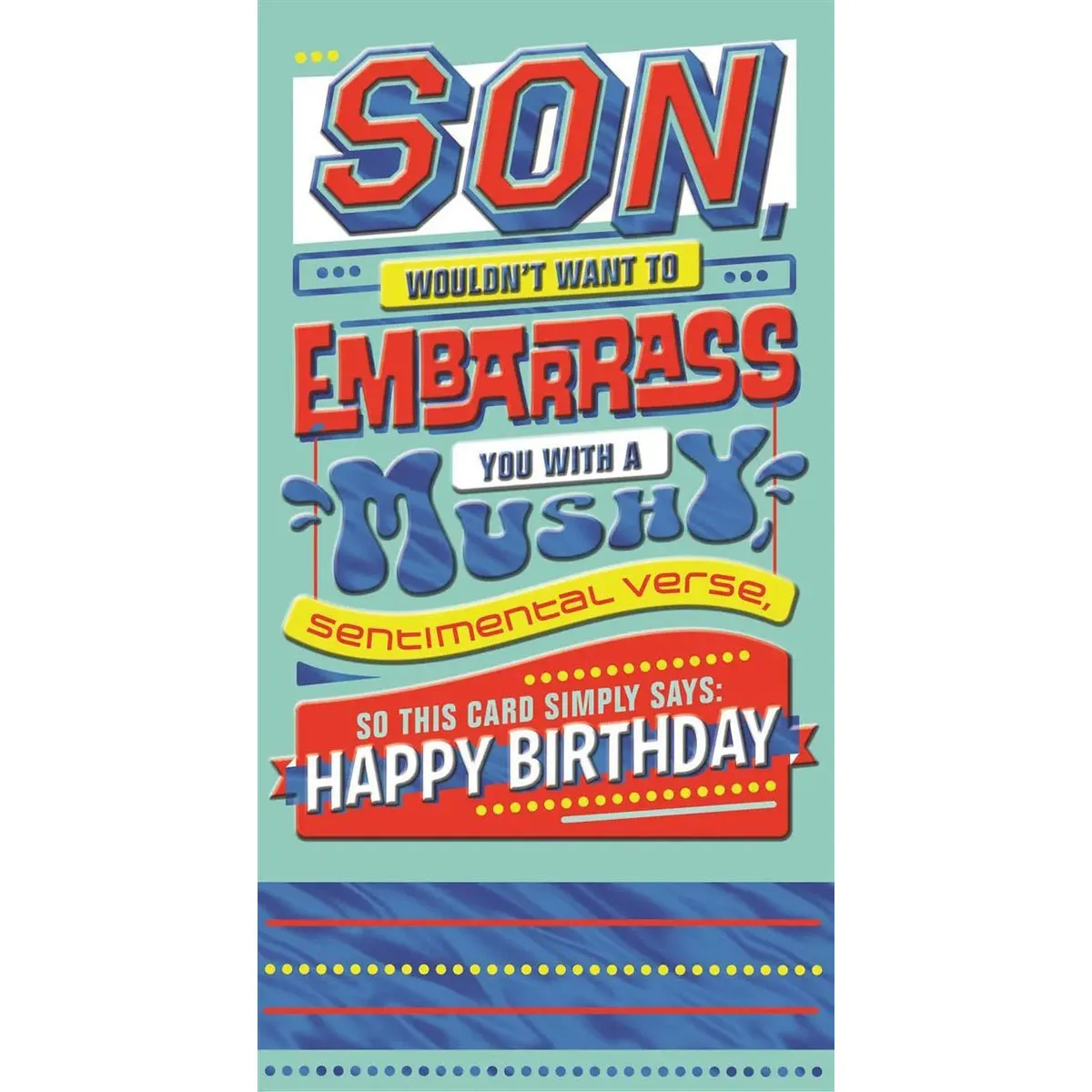 Simple Funny Son Birthday Card