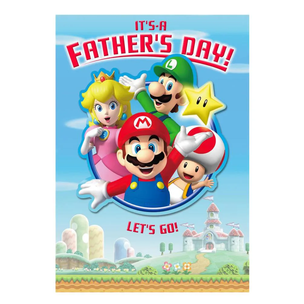Let''s Go! Super Mario Bros Father's Day Card
