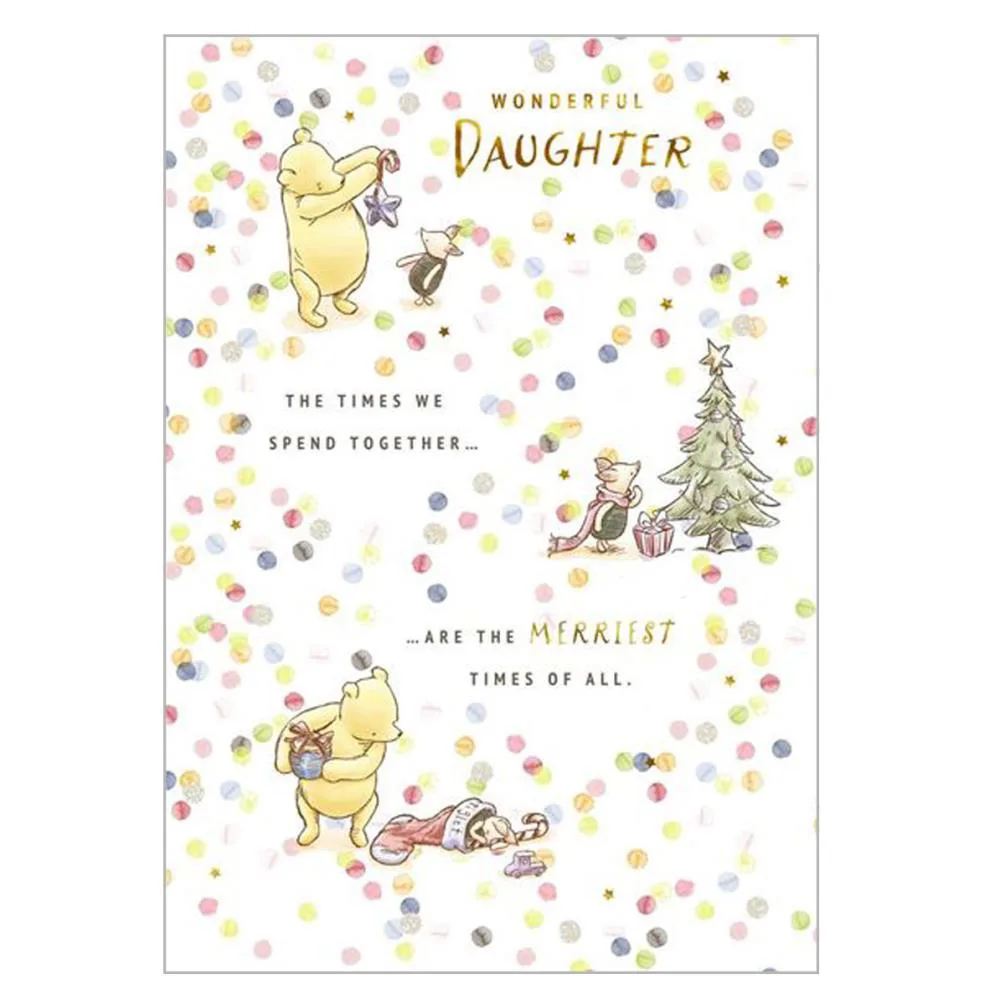 Daughter Winnie The Pooh Christmas Card