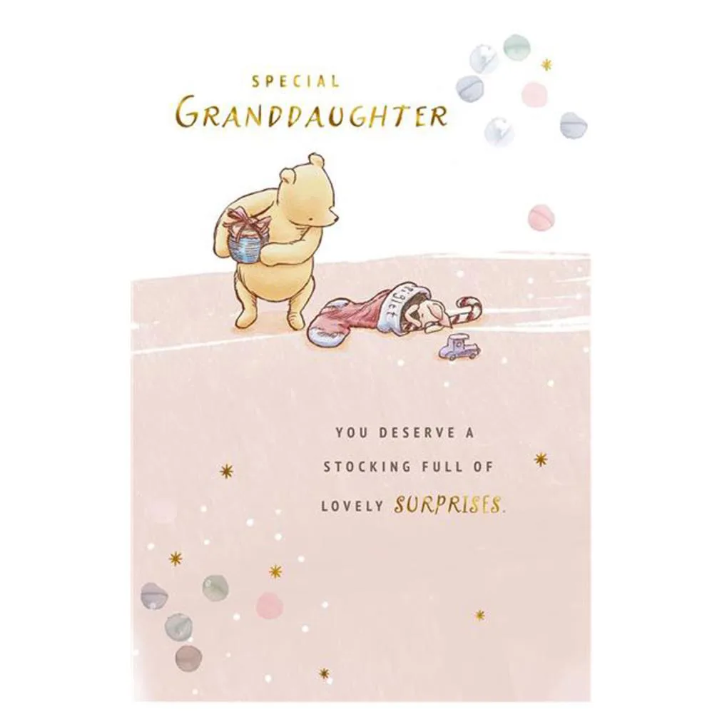 Granddaughter Winnie The Pooh Christmas Card