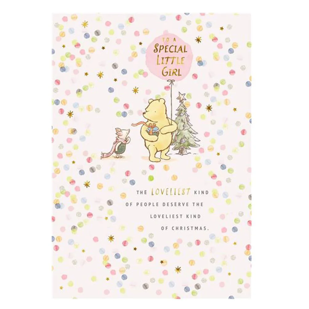 Special Little Girl Winnie The Pooh Christmas Card