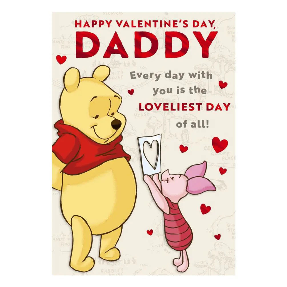 Daddy Winne the Pooh Valentine's Day Card