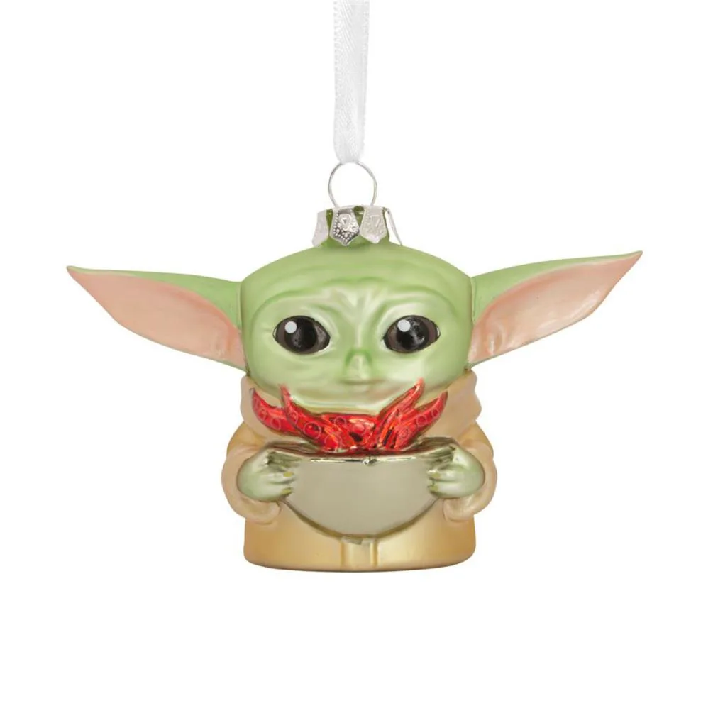 Star Wars The Mandalorian Grogu Blown Glass Hanging Ornament