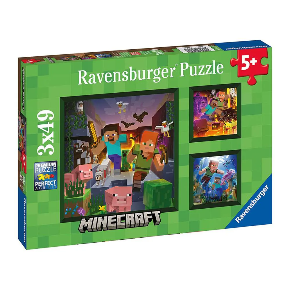 Minecraft Biomes 3 x 49pc Jigsaw Puzzle