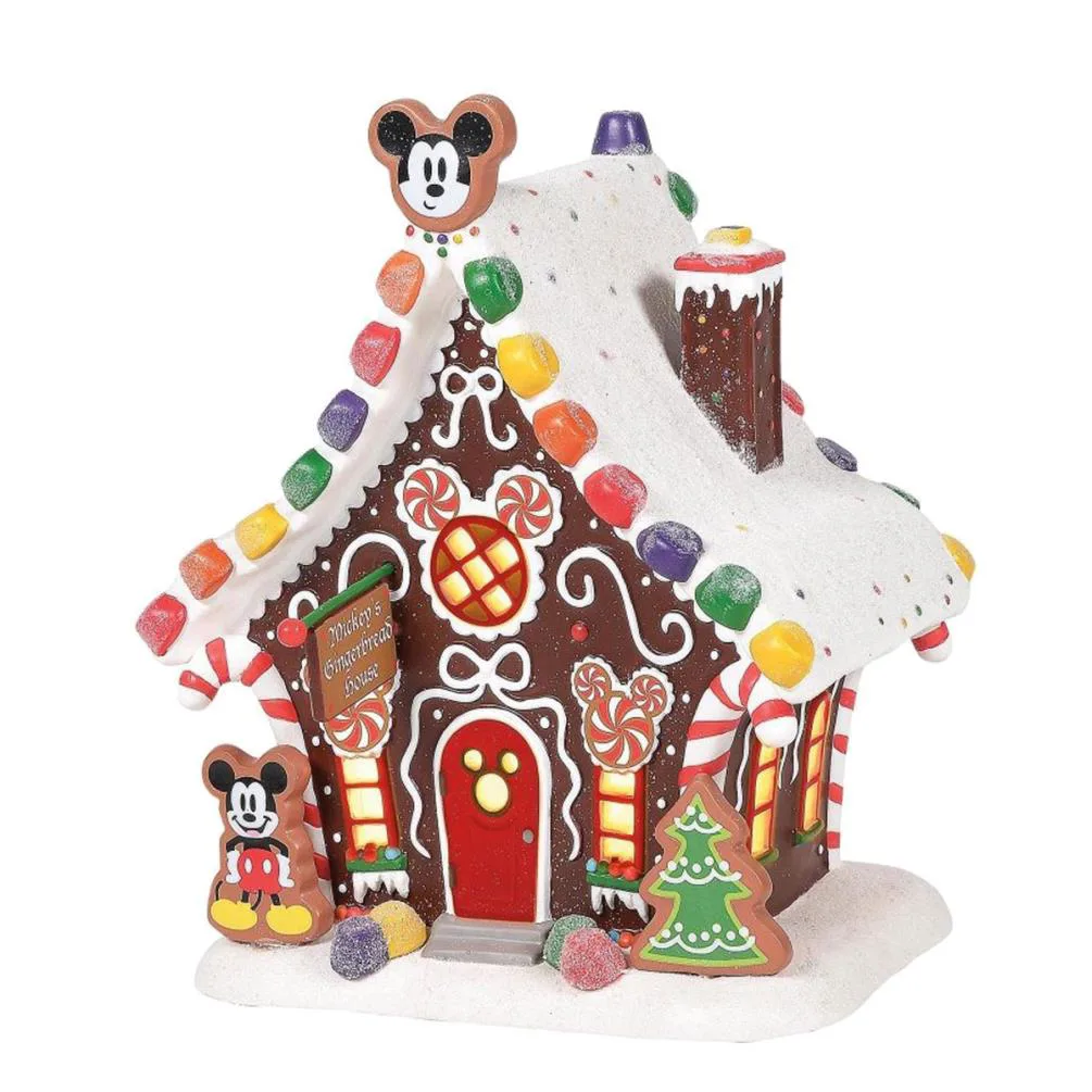 Disney Mickey''s Gingerbread House Light Up Figurine