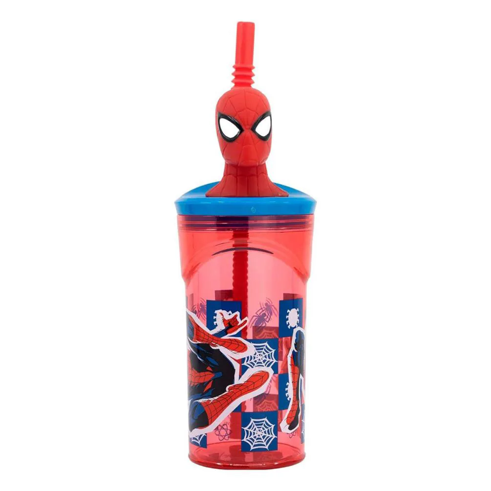 Spiderman 360ml 3D Tumbler With Straw