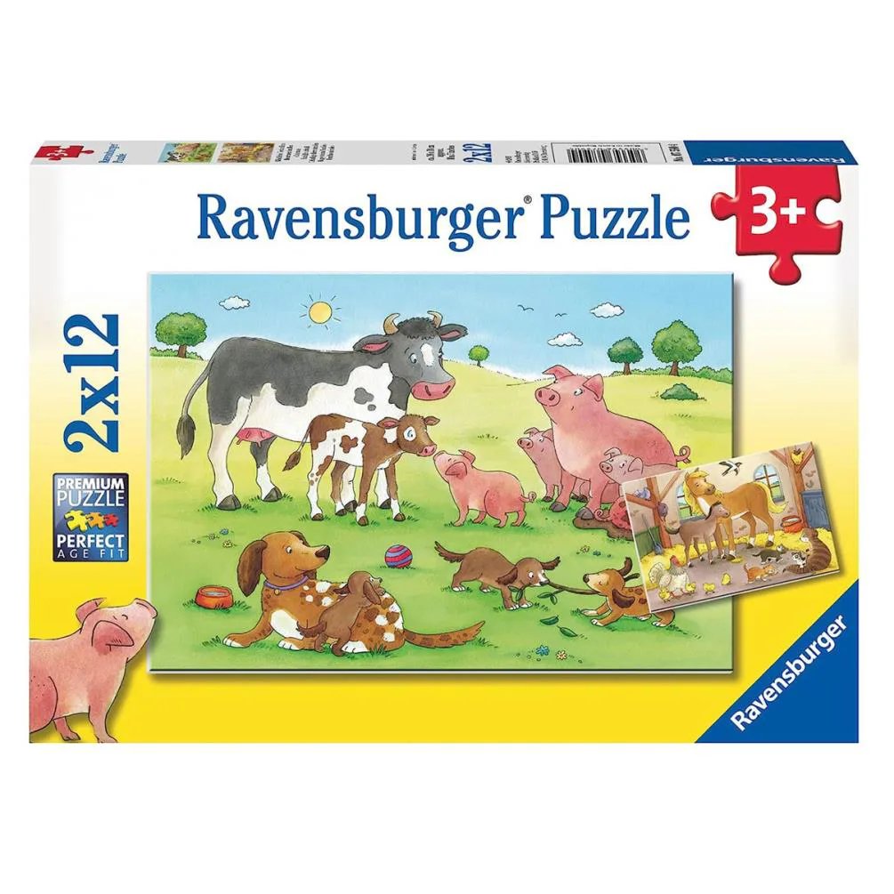 Farm Animals 2 x 12pc Jigsaw Puzzles