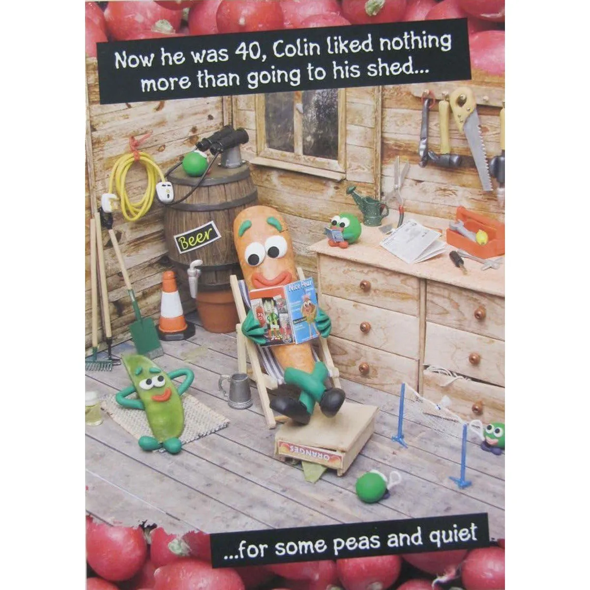 Violent Veg Peas & Quite 40th  Birthday Card