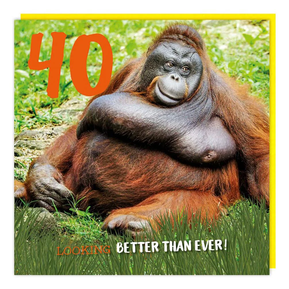 Orangutan 40th Birthday Card