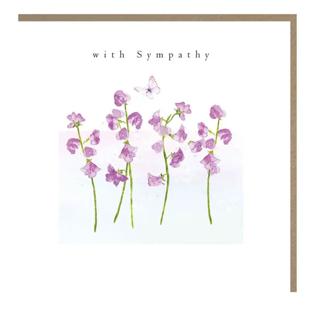 With Sympathy Floral Greetings Card