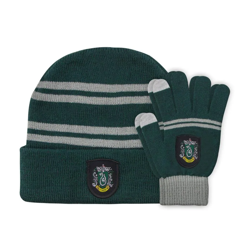 Harry Potter Kids Slytherin Gloves & Beanie Set