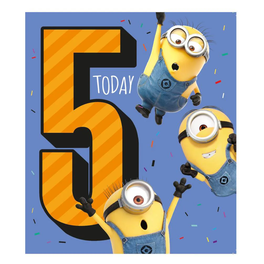 5 Today Minions 5th Birthday Card