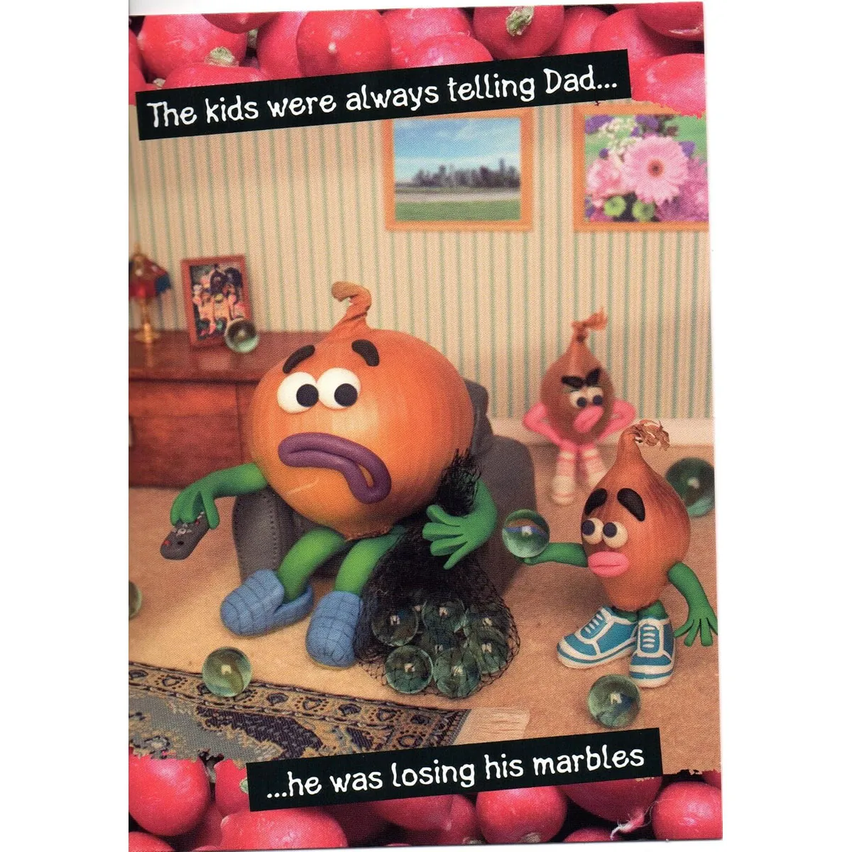 Violent Veg Onion Lost Marbles Father's Day Card