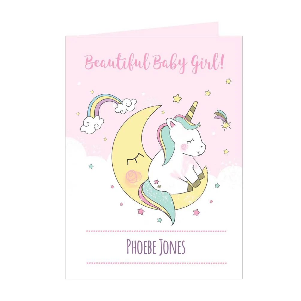 Personalised Baby Unicorn Card
