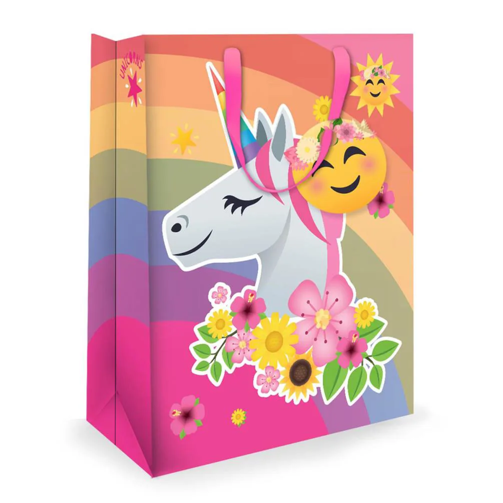 Joy Pixels Emoji Unicorn Medium Gift Bag
