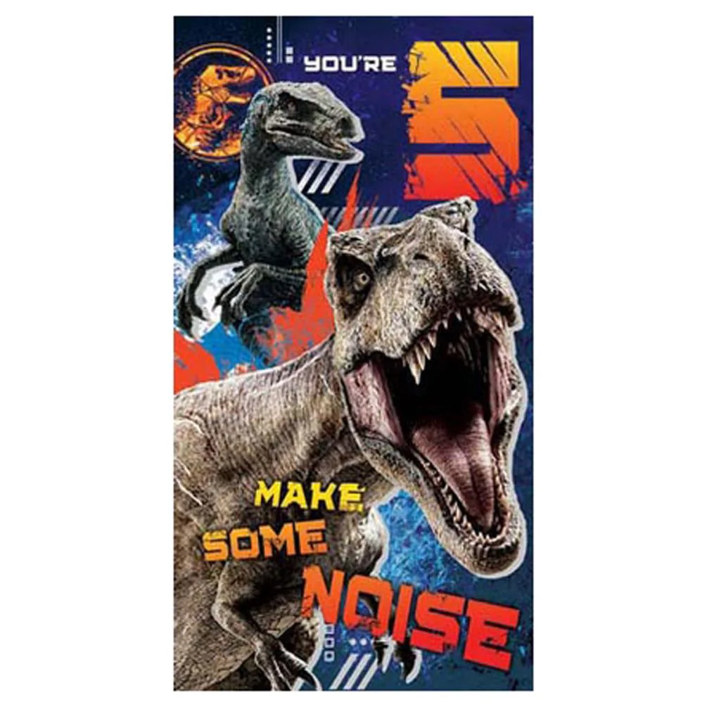 Jurassic World 5th Birthday Card with Sticker Sheet