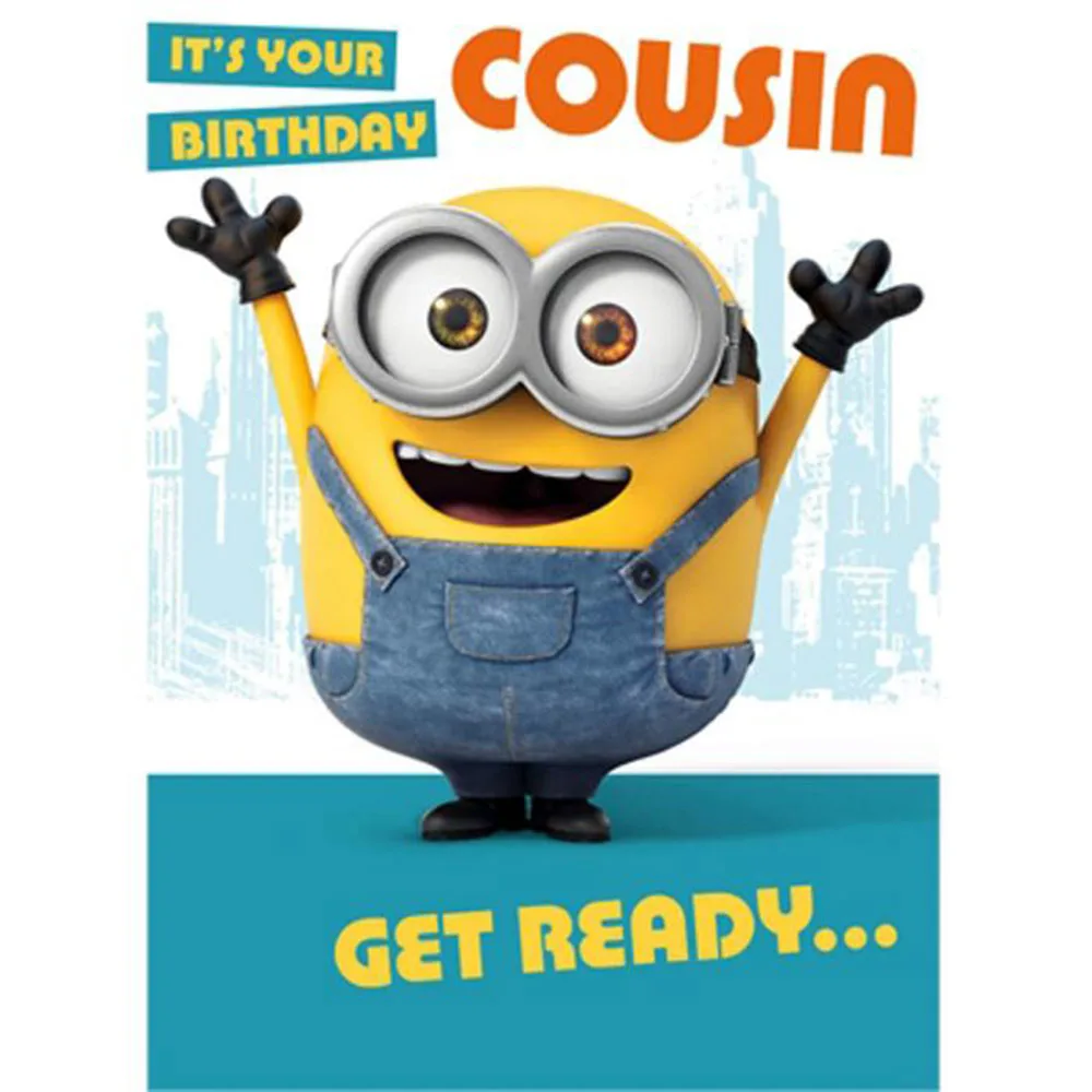 Cousin Minions Birthday Card