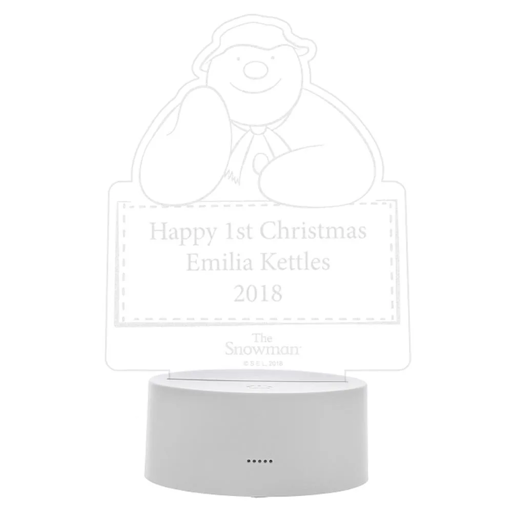Personalised The Snowman LED Colour Changing Night Light