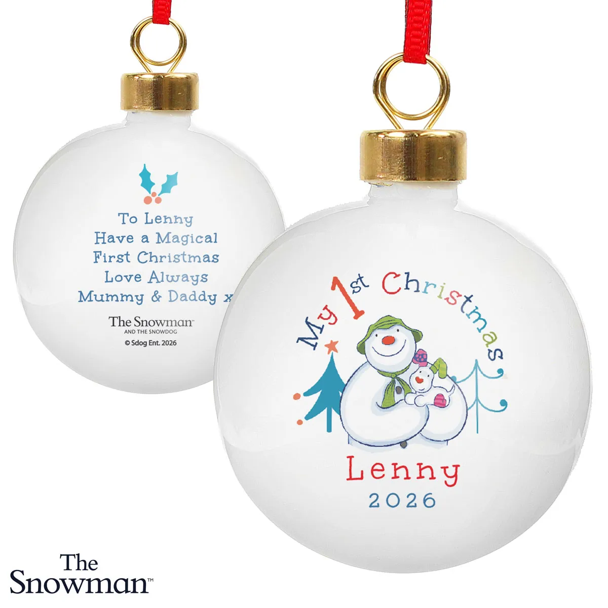 Personalised The Snowman My 1st Christmas Bauble