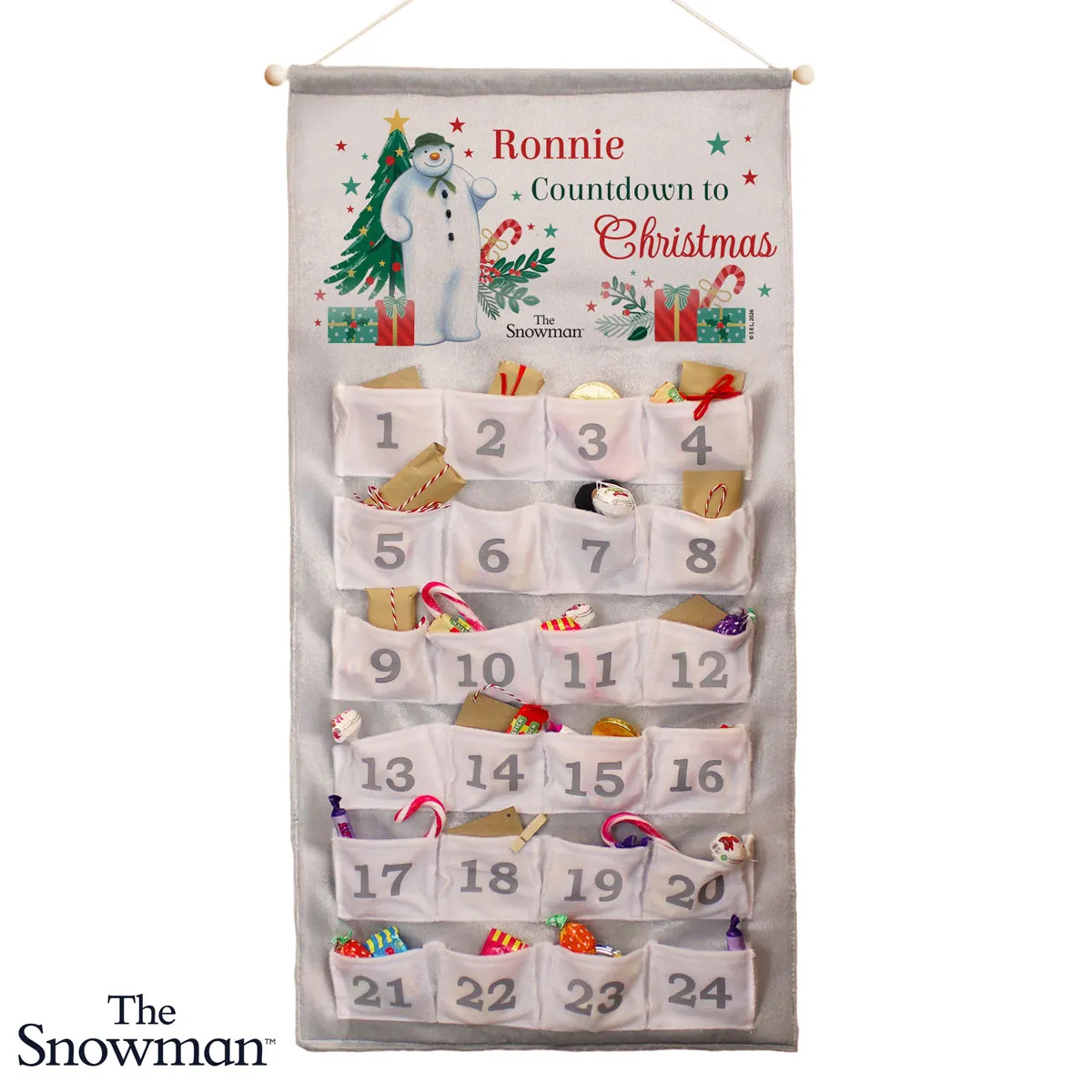 Personalised The Snowman Christmas Wishes Hanging Advent Calendar