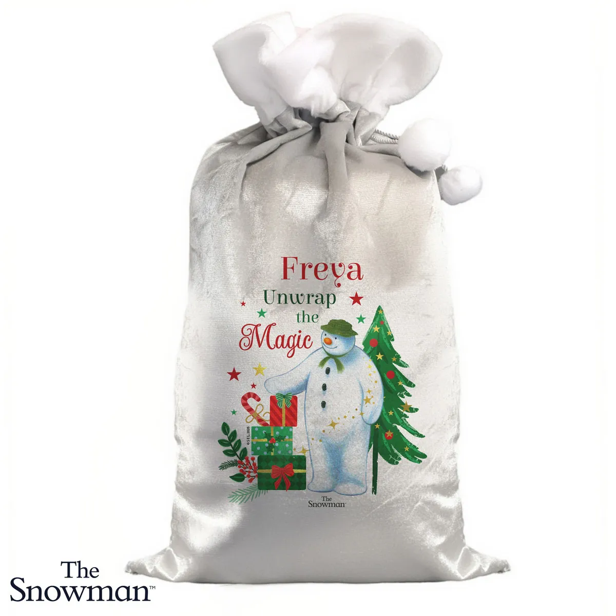 Personalised The Snowman Christmas Wishes Sack