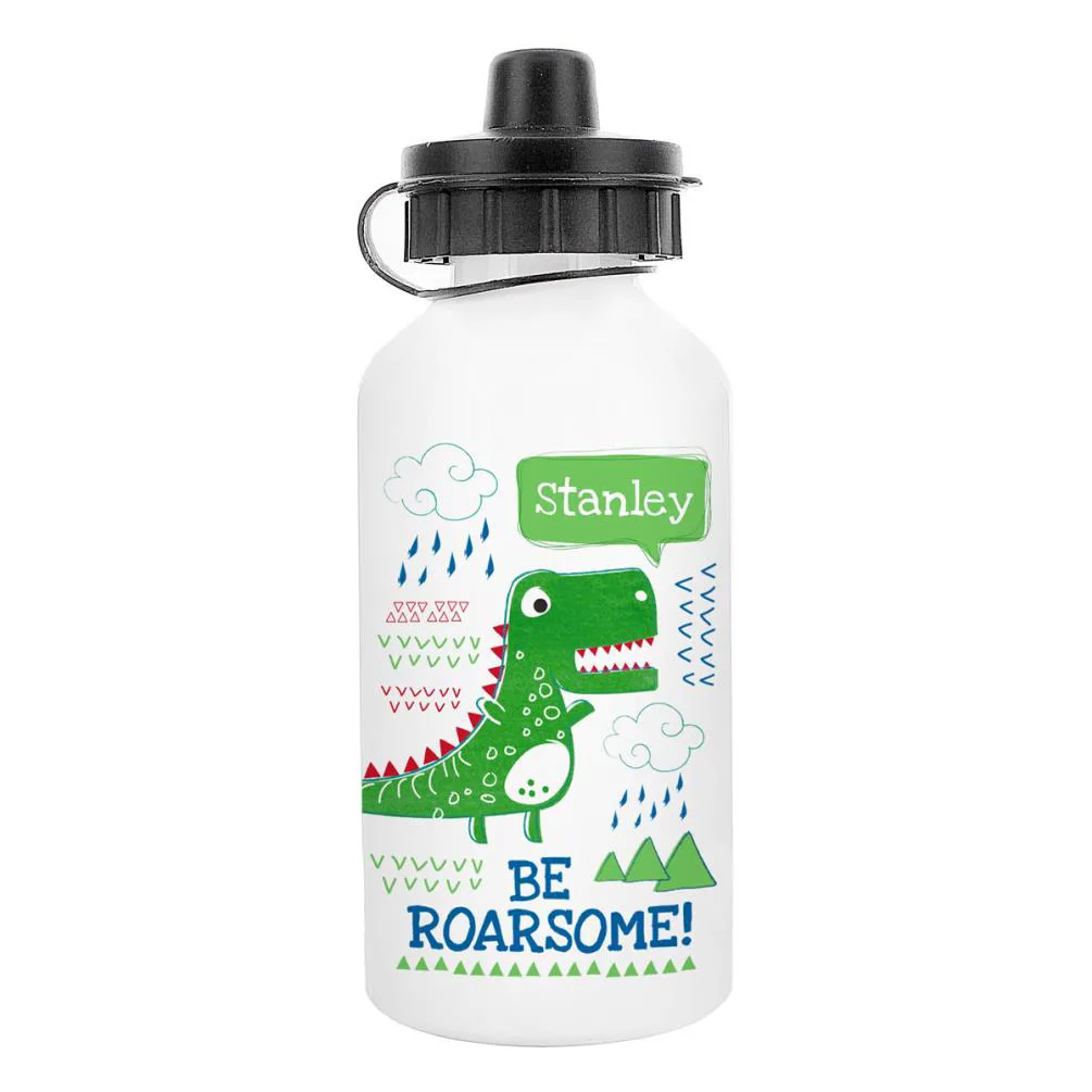 Personalised Be Roarsome Aluminium Dinosaur Drinks Bottle