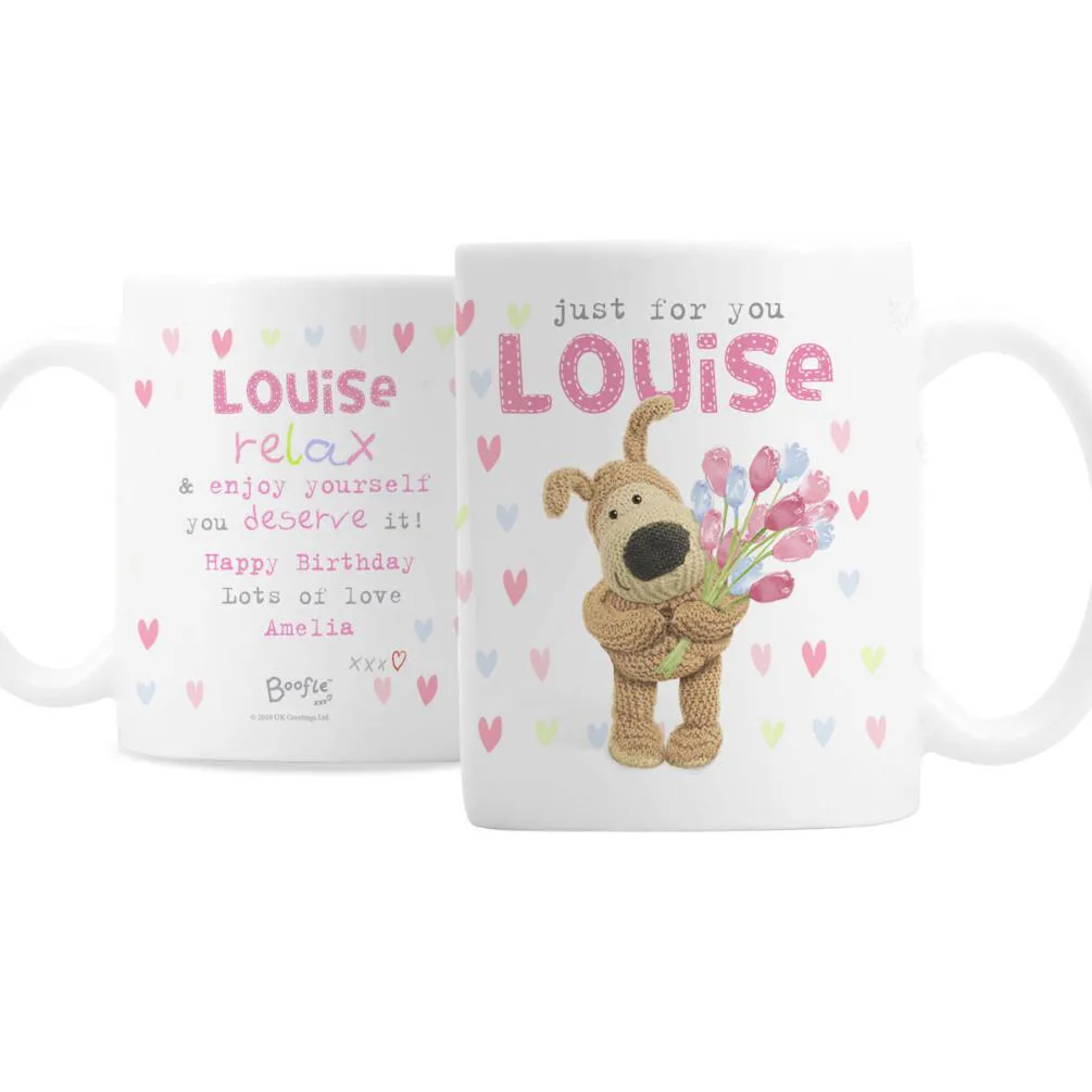 Personalised Boofle Flowers Mug