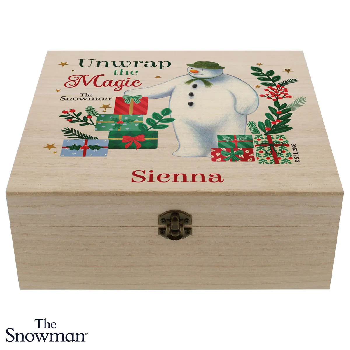 Personalised The Snowman Christmas Wishes Wooden Keepsake Box