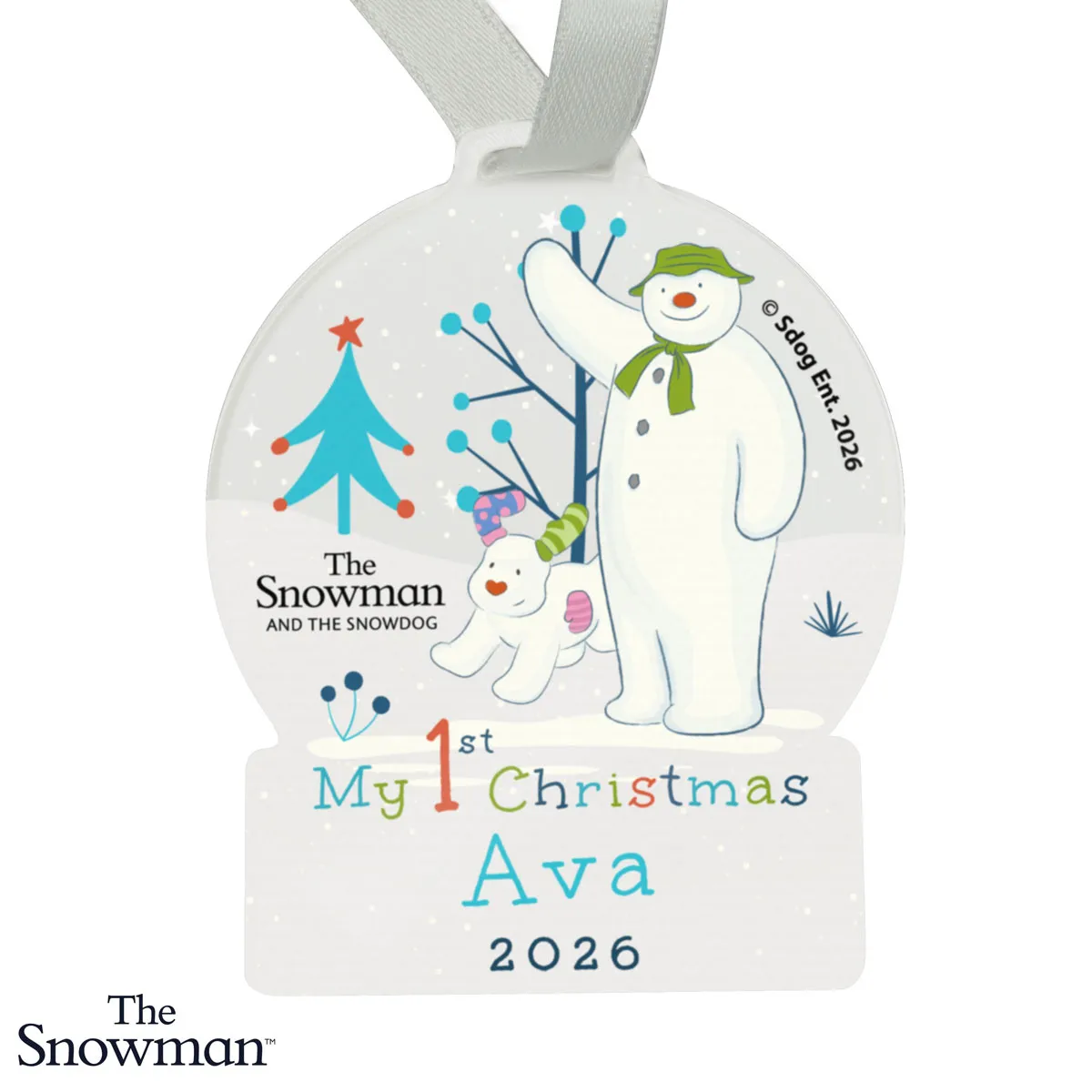 Personalised The Snowman My 1st Christmas Acrylic Snow Globe Decoration
