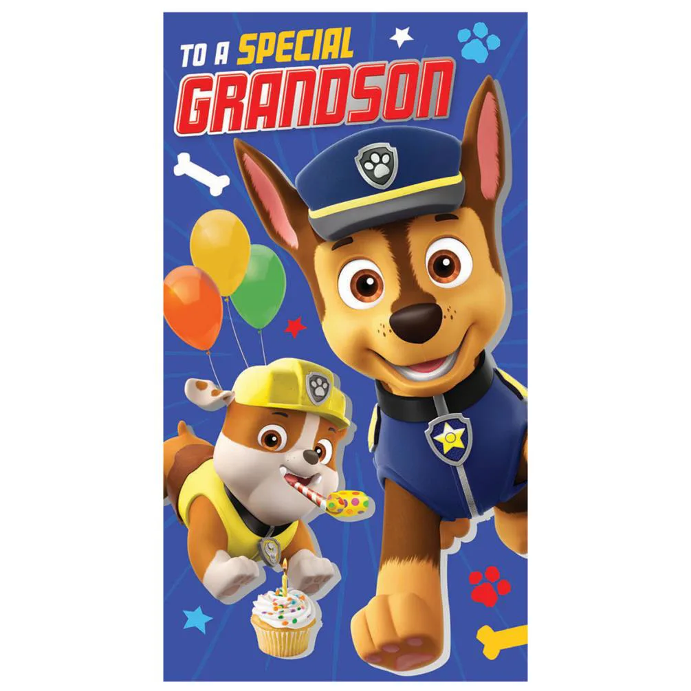 Special Grandson Paw Patrol Birthday Card