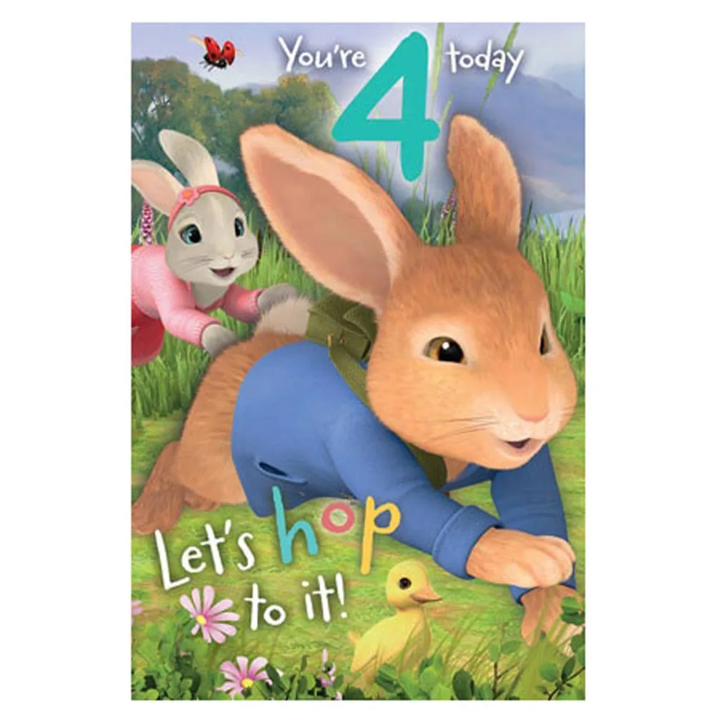 Peter Rabbit 4 Today 4th Birthday Card
