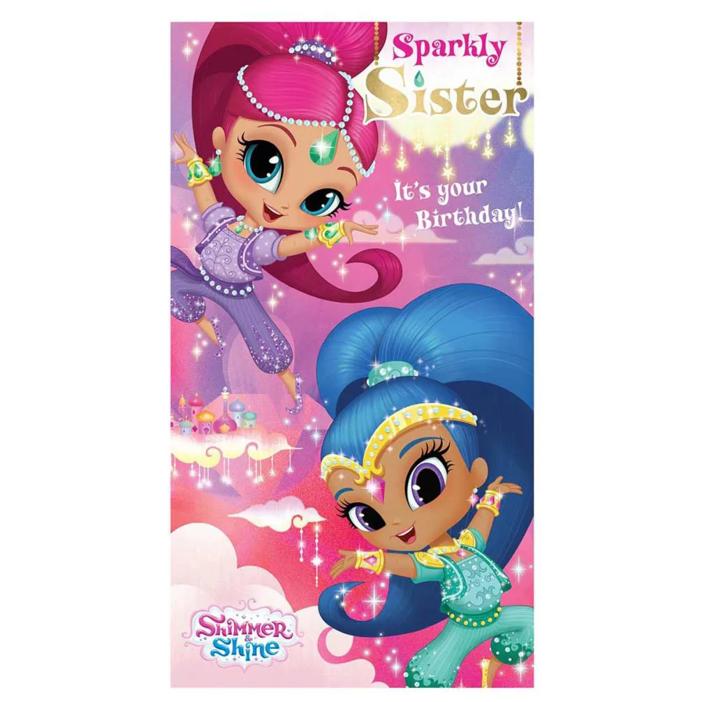 Sister Shimmer & Shine Birthday Card
