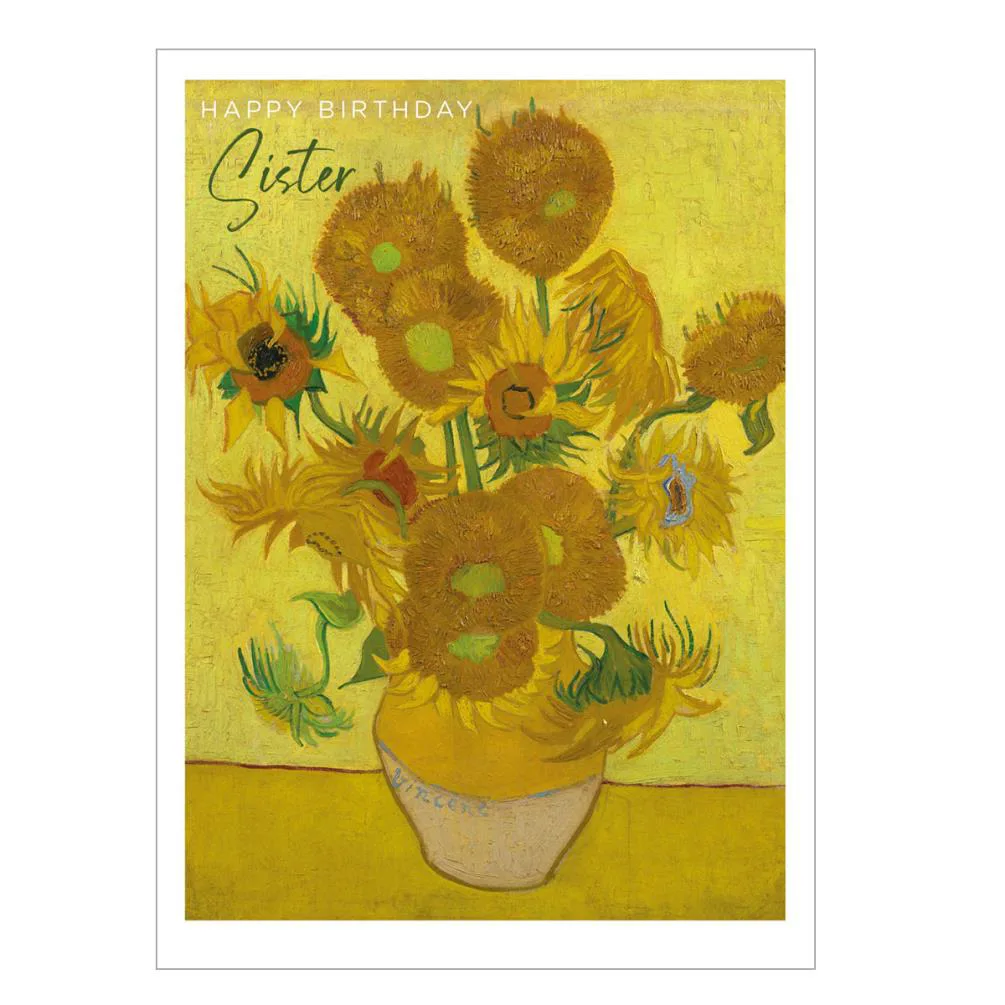 Sunflowers Sister Van Gogh Birthday Card