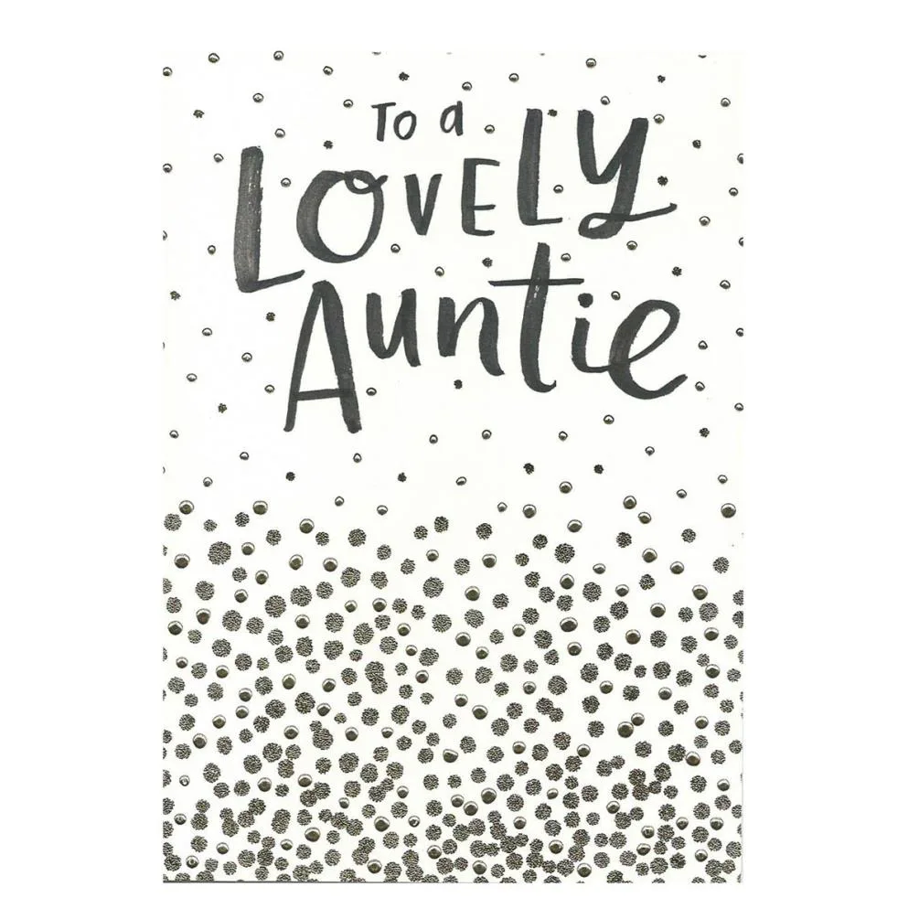Lovely Auntie Gold Sparkle Birthday Card