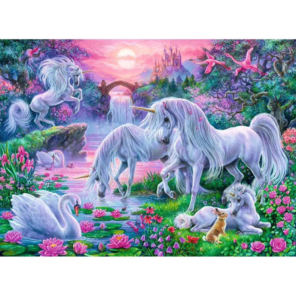 Unicorns in Sunset Glow XXL 150pc Jigsaw Puzzle Extra Image 1