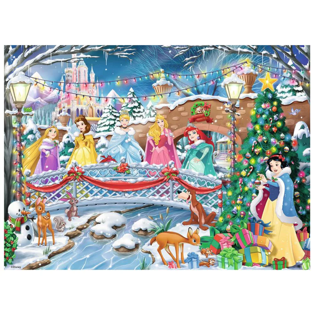 Disney Princess Glitter Christmas XXL 100pc Jigsaw Puzzle Extra Image 1