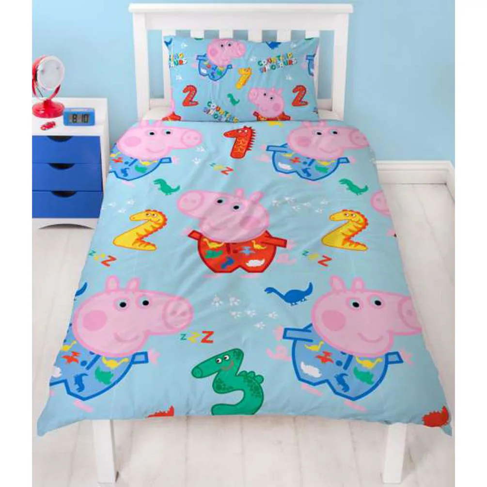 Peppa Pig George Counting Reversible Single Duvet Cover Bedding Set Extra Image 2